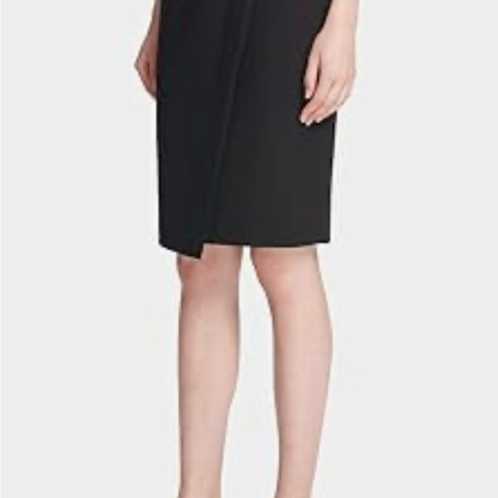 DKNY Womens Crossover Asymmetrical Skirt Size 2 Color Black